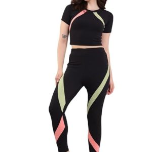 Tracksuit for Woman Round Neck Top & Bottom Set | Active Wear | Gymwear | Sports Suit for Girls/Womens