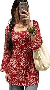 ANNI Designer Women’s Viscose Blend Printed Short Kurti